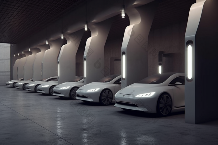 正在充电的新能源汽车桩科技