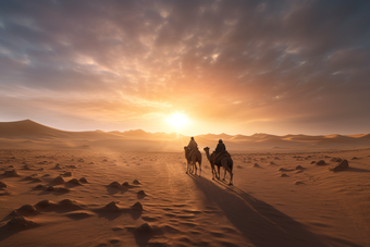 <strong>沙漠</strong>里的骆驼纵队旅行热带