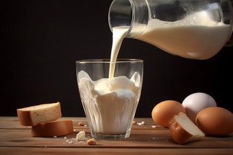 倒牛奶创意面包蛋白质