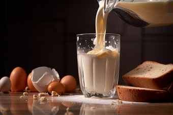 倒牛奶创意蛋白质早午餐