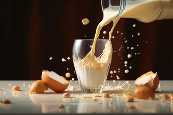 倒牛奶创意蛋白质早饭