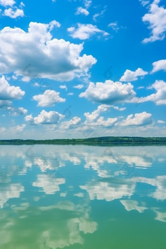 大气蓝天白云天空风景晴朗倒影