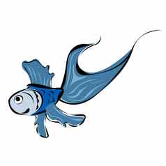 可爱的蓝色的鱼