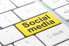 社会媒体概念社会媒体电脑键盘背景