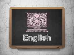 教育概念电脑英语黑板背景