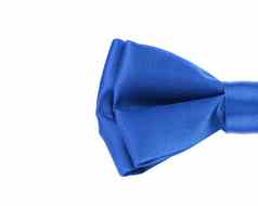 一半蓝色的弓领带