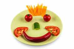 微笑脸使蔬菜