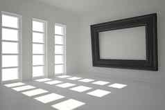 黑暗白色房间框架墙