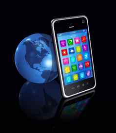 智能手机应用程序图标世界全球