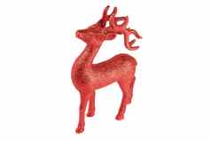 红色的圣诞节驯鹿高恩格尔视图