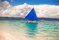 蓝色的船长滩岛岛海菲律宾