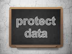安全概念保护数据黑板背景