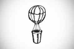 复合图像热空气气球涂鸦