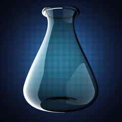 实验室玻璃器皿蓝色的背景