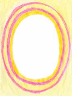 椭圆形黄色的画框架