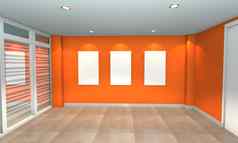 橙色室内画廊