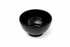 黑色的瓷碗孤立的白色背景