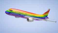 飞机彩虹颜色