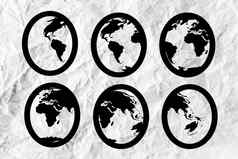 全球地球图标主题的想法设计