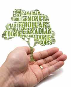 加拿大日益增长的储蓄概念标签云树