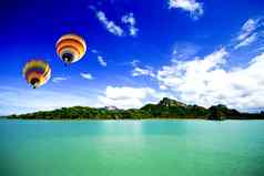热空气气球海寒泰国