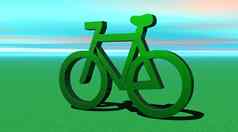 绿色金属自行车草