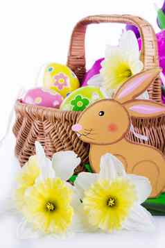 复活节装饰兔子鸡蛋郁金香白色