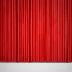 关闭红色的窗帘基斯关注的焦点