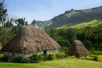 传统的房子纳瓦拉村维提莱武斐济