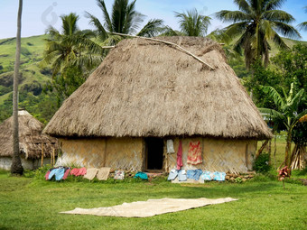 传统的房子纳瓦拉村维提莱武斐济