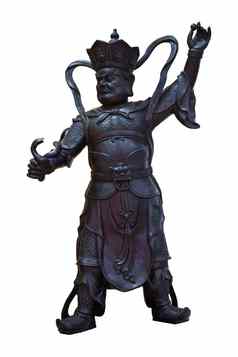 中国人神雕像白色背景
