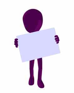 可爱的紫色的轮廓的家伙持有空白业务卡