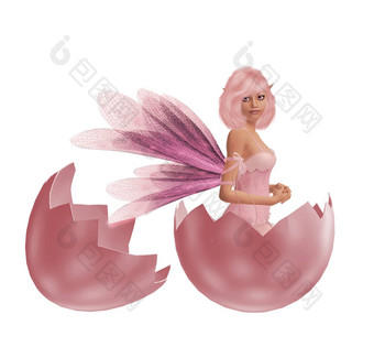 粉红色的仙女蛋壳