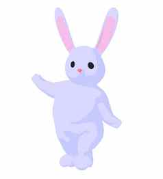 白色婴儿兔子艺术插图