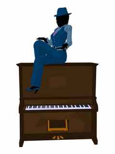 非洲美国爵士乐音乐家插图