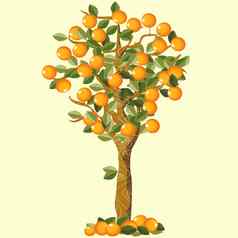 橙色树