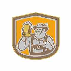 金属巴伐利亚啤酒饮酒者杯子盾复古的