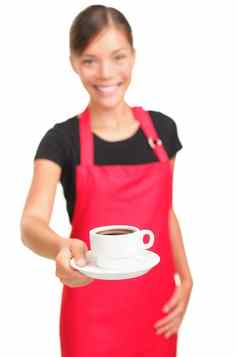咖啡服务女服务员