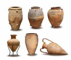 古董克里特文明的花瓶集合