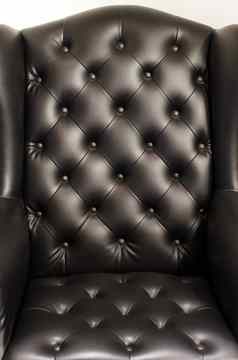 黑色的真正的皮革扶手椅