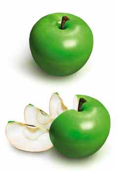 切片绿色苹果