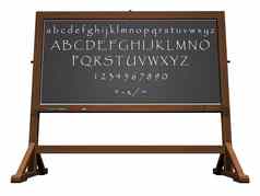 学校黑板上字母数学渲染