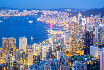 空中在香港香港城市景观