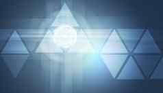 透明的三角形蓝色的背景
