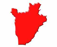 布隆迪地图国家颜色