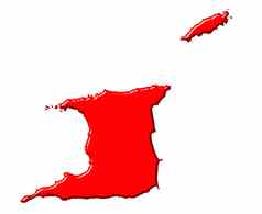 特立尼达拉岛多巴哥地图国家颜色