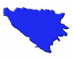 波斯尼亚黑塞哥维纳地图国家颜色