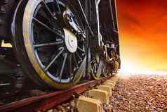 铁轮子流引擎机车火车铁路跟踪
