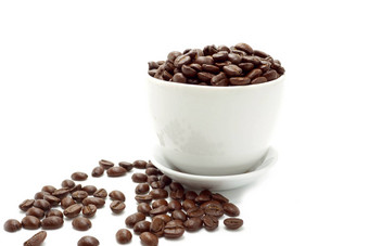 咖啡豆子白色背景