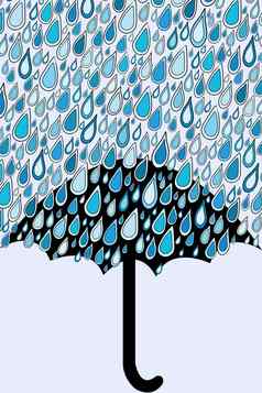 伞蓝色的雨滴